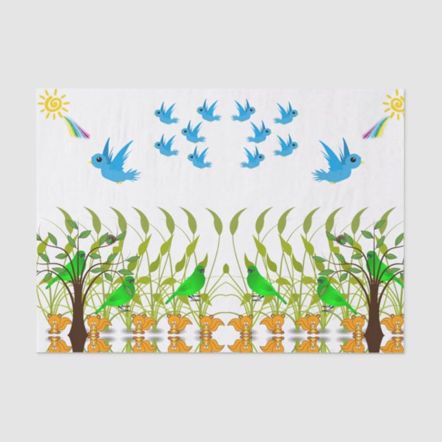 Papiervögel Seidenpapier (Vorderseite)