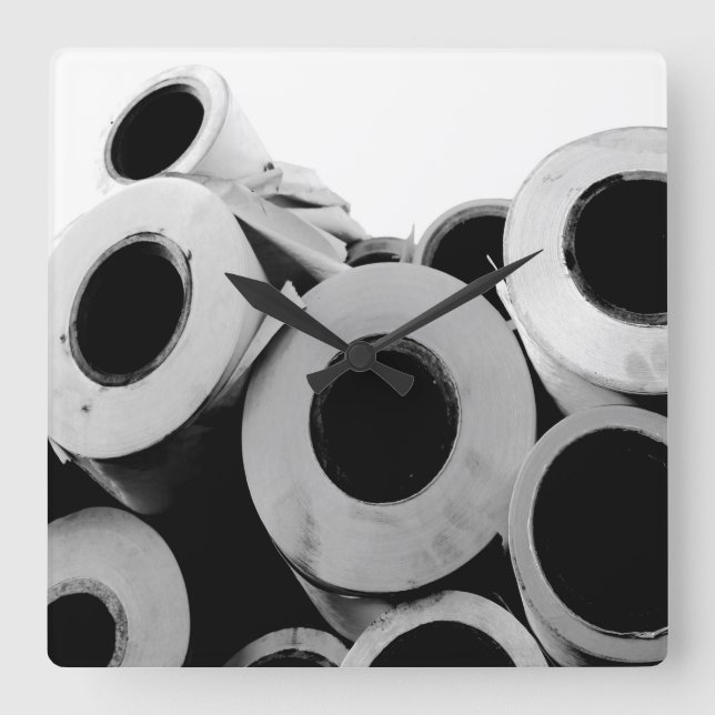 Papierwalzen Cool einzigartig Quadratische Wanduhr (Vorderseite)