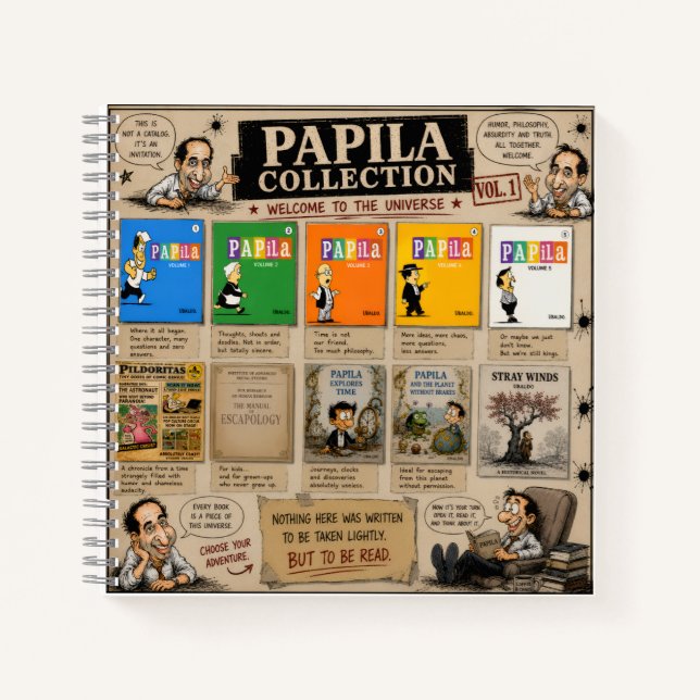 Papila Collection Spiral Notebook – 8.5" × 8.5" Notizbuch (Vorderseite)