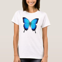 Papilio Ulysses Butterfly Ladys Crop Shirt
