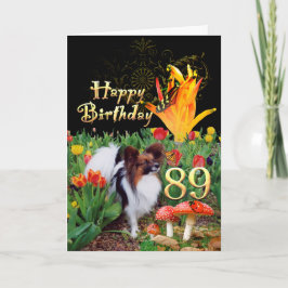 Papillion Hund Happy 89 Geburtstagskarte Altersspe Karte
