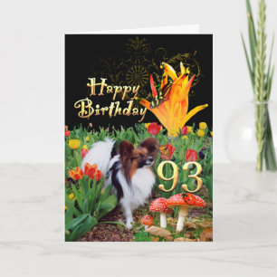 Papillion Hund Happy 93 Geburtstagskarte Altersspe Karte