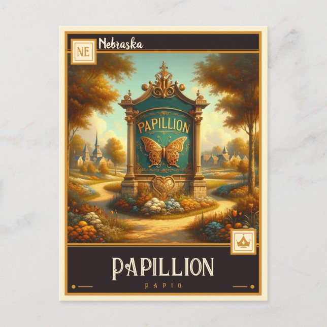 Papillion, Nebraska | VINTAG Postkarte (Vorderseite)