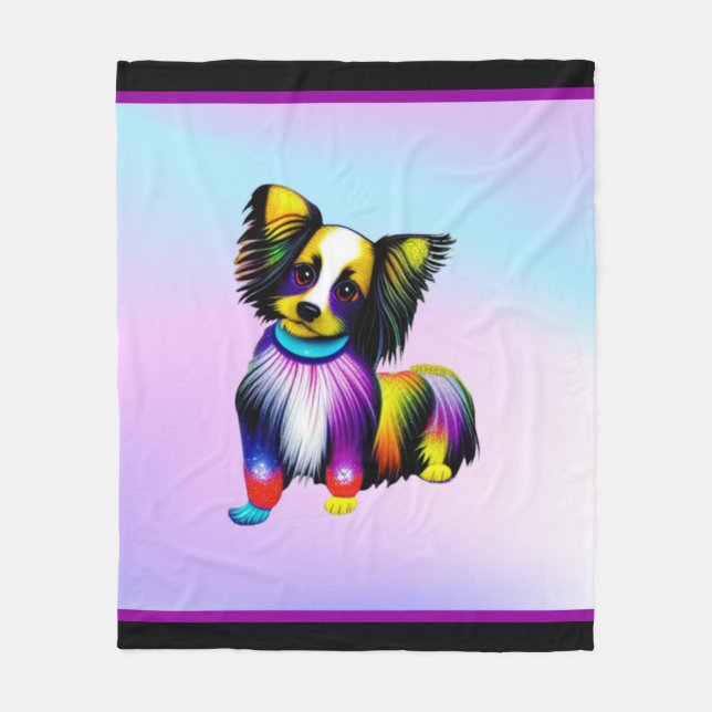 Papillion Pop Art Pastell Fleecedecke (Vorderseite)