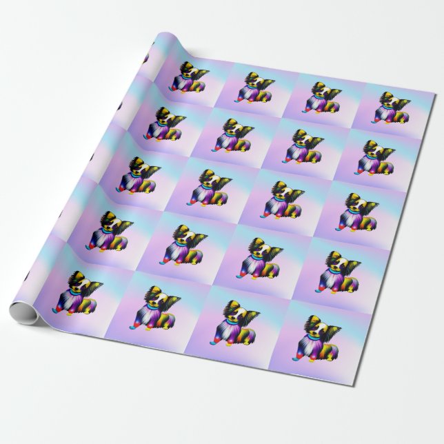 Papillion Pop Art Pastell Geschenkpapier (Ungerollt)