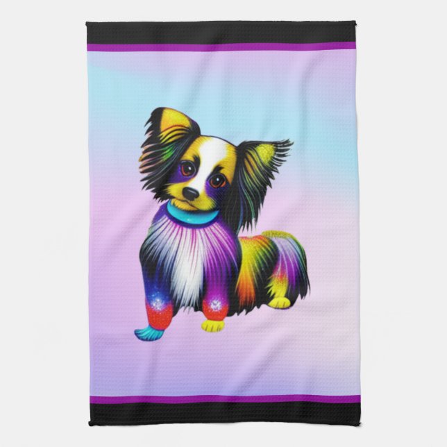 Papillion Pop Art Pastell Geschirrtuch (Vertikal)