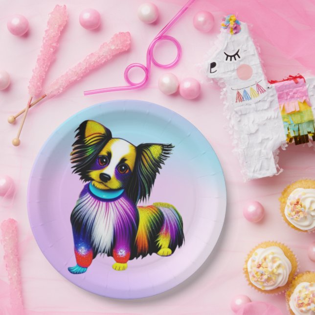 Papillion Pop Art Pastell Pappteller (Party)