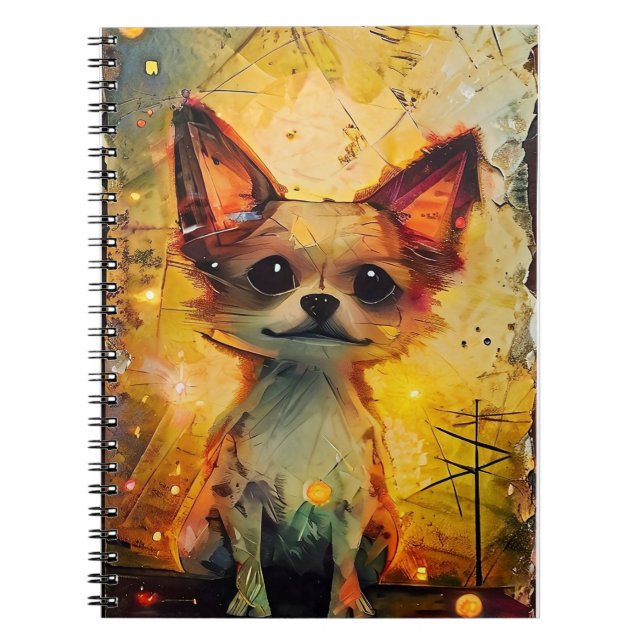 Papillion Welppy Whimsical Vertical Poster Notizblock (Vorderseite)