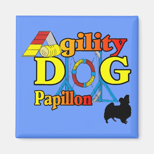 Papillon_Agility Geschenke Magnet (Vorne)