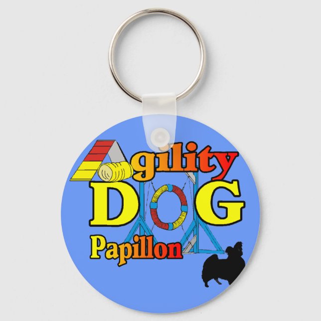 Papillon_Agility Geschenke Schlüsselanhänger (Vorderseite)