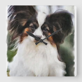 Papillon Art Gifts Quadratische Wanduhr