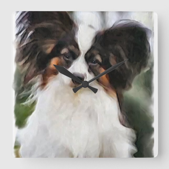 Papillon Art Gifts Quadratische Wanduhr (Vorderseite)