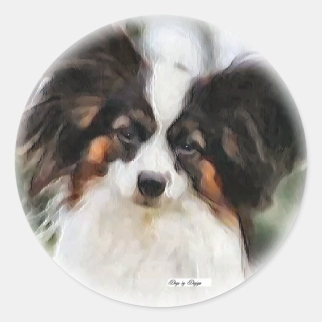 Papillon Art Gifts Runder Aufkleber (Vorderseite)