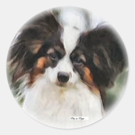 Papillon Art Gifts Runder Aufkleber