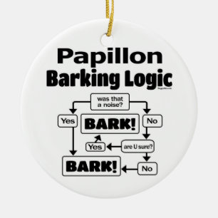 Papillon Barking Logic Keramik Ornament