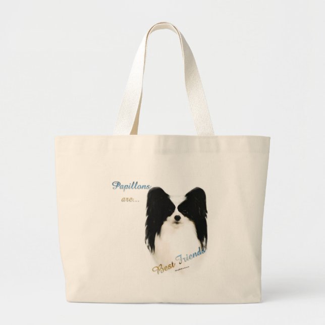 Papillon Best Friend 2 Jumbo Stoffbeutel (Vorne)