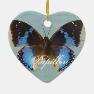 Papillon bleu keramikornament