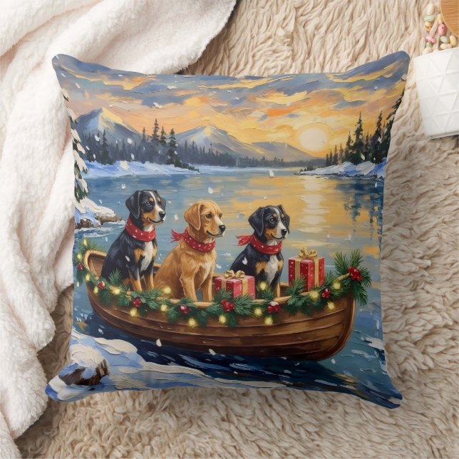Papillon Christmas Boat Holiday Kissen (Decke)