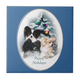 Papillon Christmas Geschenke Fliese