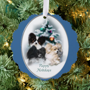 Papillon Christmas Geschenke Ornament Karte