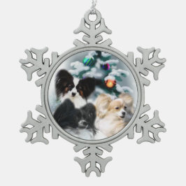 Papillon Christmas Geschenke Schneeflocken Zinn-Ornament