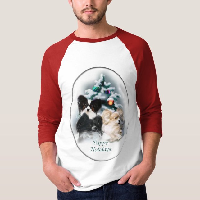 Papillon Christmas Geschenke T-Shirt (Vorderseite)