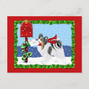 Papillon Christmas Mail Tri Color Feiertagspostkarte