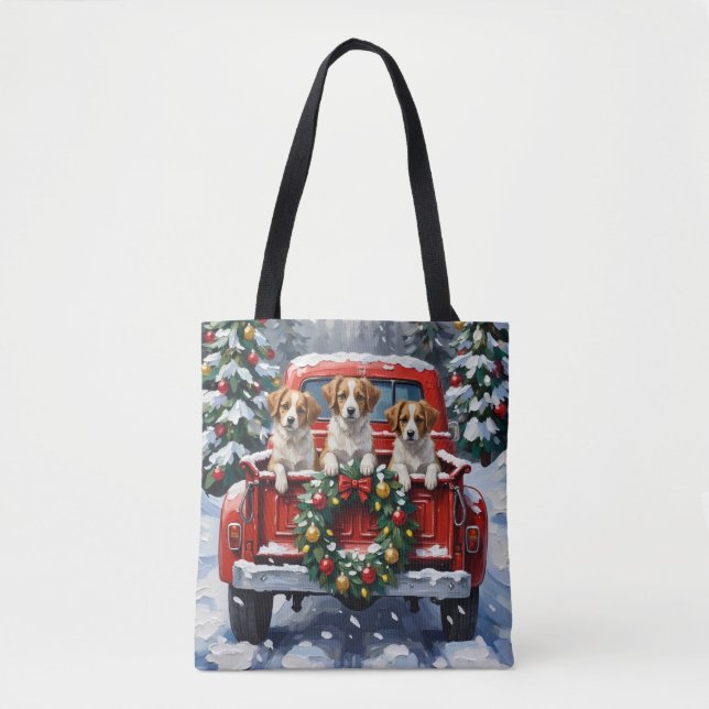 Papillon Christmas Red Truck Holiday (Vorderseite)
