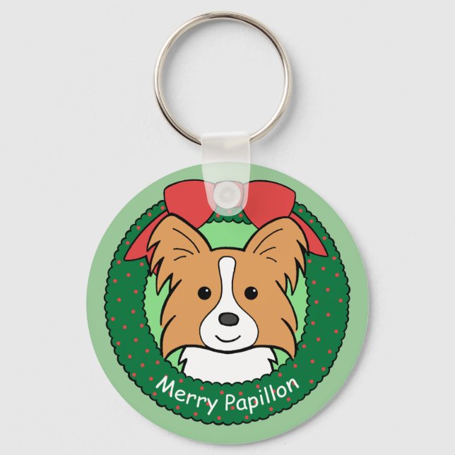 Papillon Christmas Schlüsselanhänger (Vorderseite)