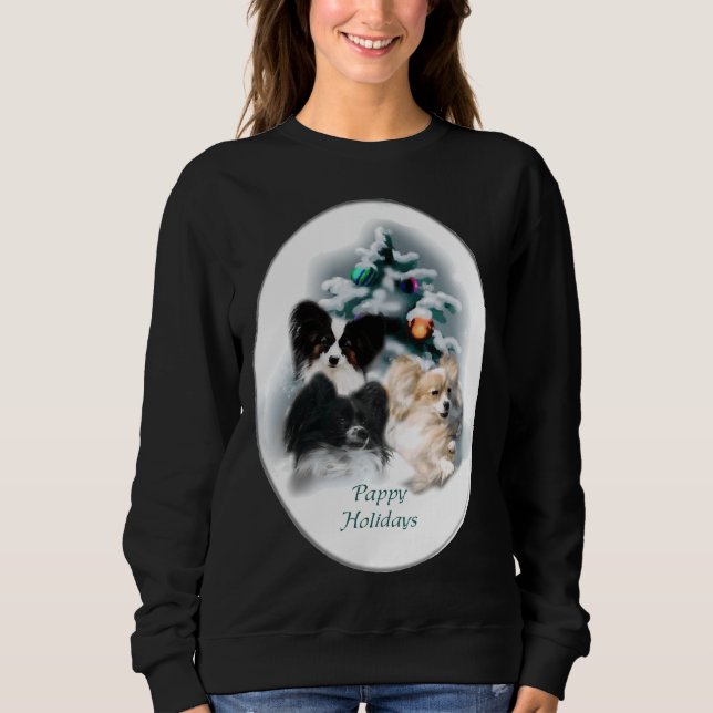 Papillon Christmas Sweatshirt (Vorderseite)