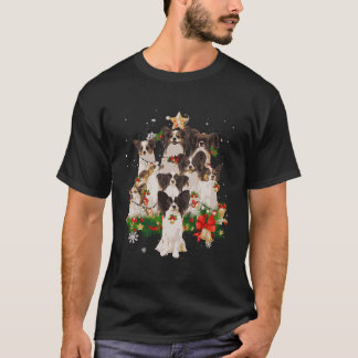 Papillon Christmas Tree Lights Funny Dog Xmas Gesc T-Shirt