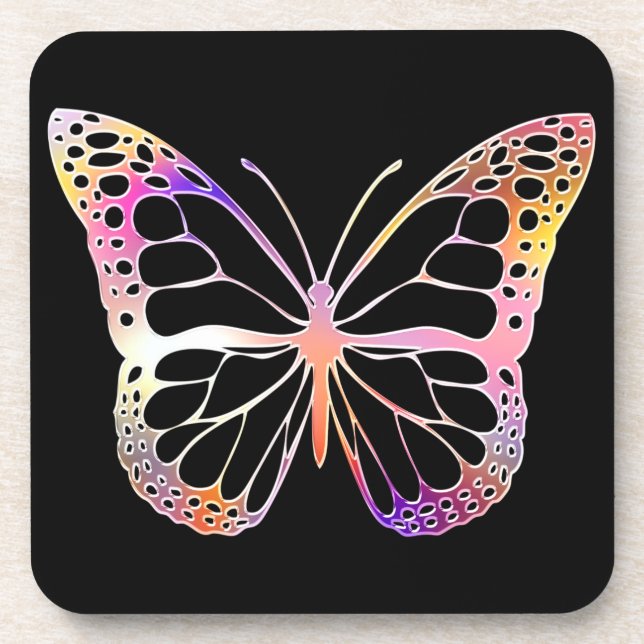 Papillon Couleur Sauvage Forêt Nature Graphique Getränkeuntersetzer (Vorderseite)