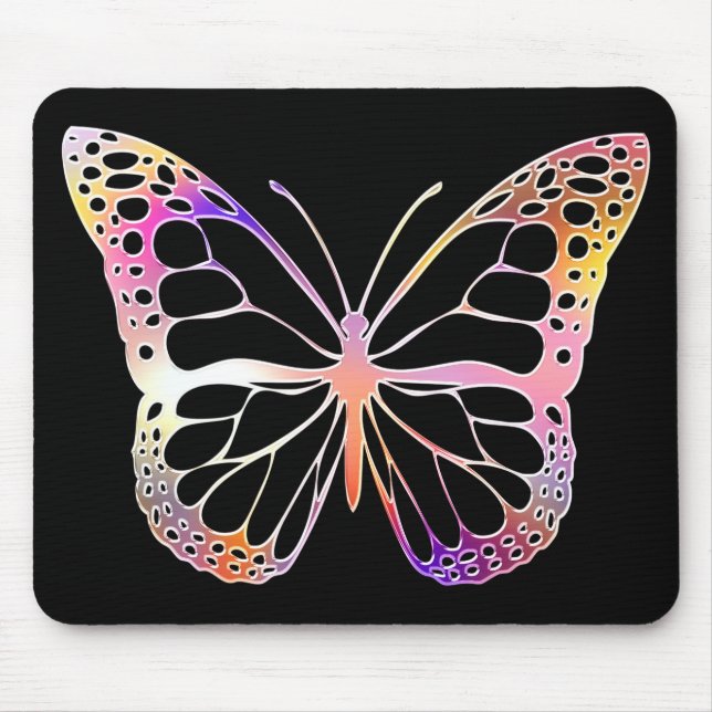 Papillon Couleur Sauvage Forêt Nature Graphique Mousepad (Vorne)