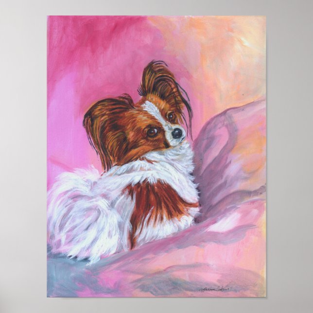 Papillon Dog Art Wall Print Poster (Vorne)