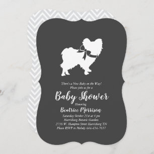 Papillon Dog Baby Shower Gender Neutral Einladung