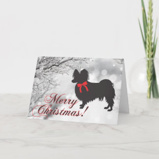 Papillon Dog Christmas Card Dankeskarte