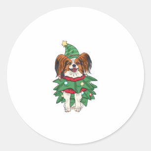 Papillon Dog Christmas Shirt Xmas Puppy Pet Papill Runder Aufkleber