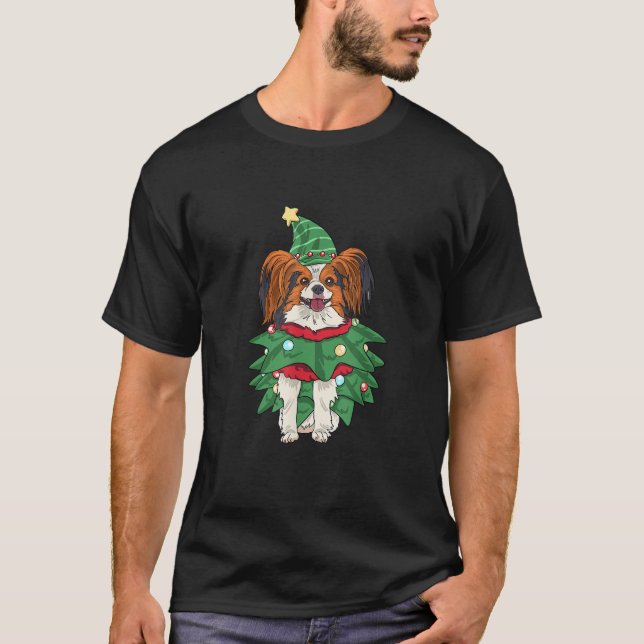 Papillon Dog Christmas Xmas Puppy Pet Papillon Lov T-Shirt (Vorderseite)