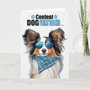 Papillon Dog Coolster Vater Vatertag Feiertagskarte