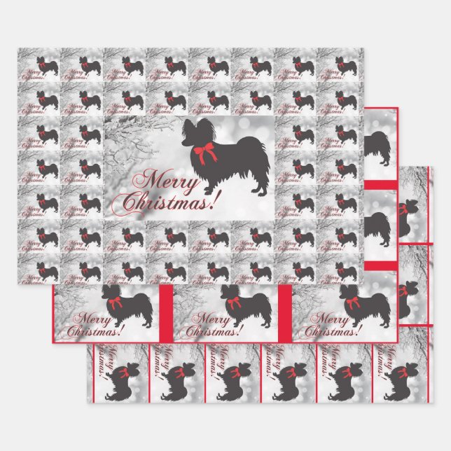 Papillon Dog Geschenkpapier Set (Set)