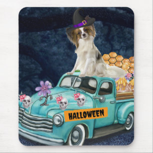 Papillon Dog Halloween Lruck Beängstigende Nacht Mousepad