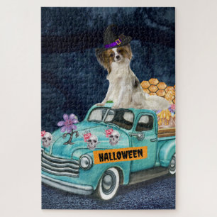 Papillon Dog Halloween Lruck Beängstigende Nacht Puzzle