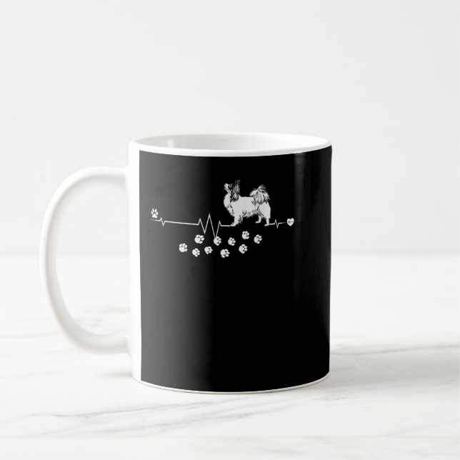 Papillon Dog Heartbeat Hunde züchten Frauen Kaffeetasse (Links)