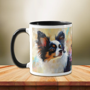 Papillon Dog Impressionist Paint Tasse