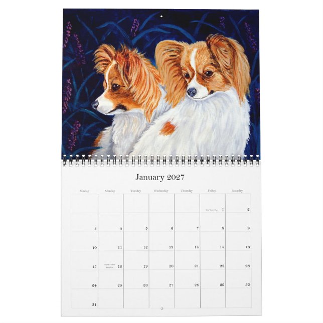 Papillon Dog Kalender (Jan 2027)
