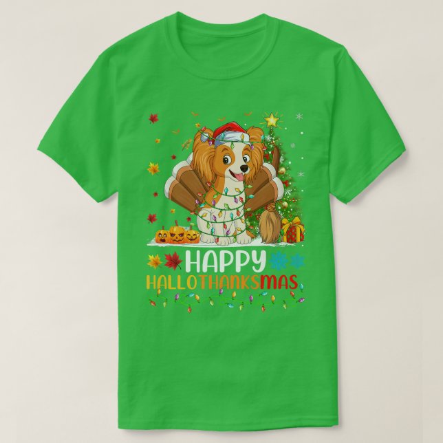 Papillon Dog Lover Funny Happy Papillon HelloThank T-Shirt (Design vorne)