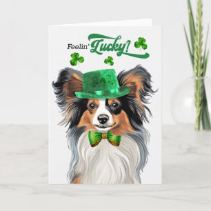 Papillon Dog Lucky St Patrick's Day Feiertagskarte