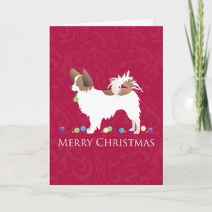 Papillon Dog Merry Christmas Design Feiertagskarte