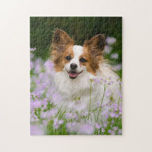 Papillon Dog Niedliches romantisches Portrait Puzzle