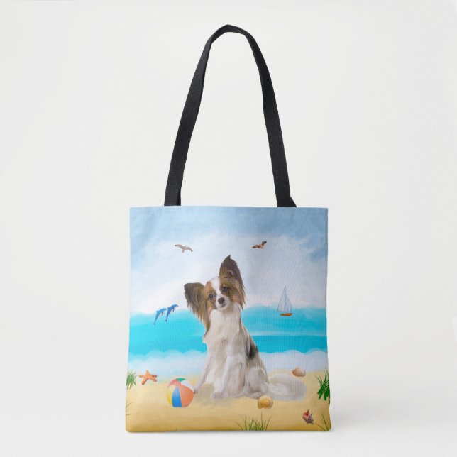 Papillon Dog on Beach (Vorderseite)